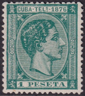 Cuba 1876 Telégrafo Ed 35  Telegraph MNG(*) - Cuba (1874-1898)