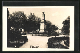 Foto-AK Tschaslau / Caslav, Zizkuv Pomnik, Denkmal  - Tchéquie