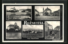 AK Rozmitál, Marktplatz Mit Kirche, Bach, Schloss  - República Checa
