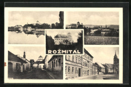 AK Rozmitál, Geschäfte In Der Hauptstrasse, Flusspartie, Gesamtansicht  - República Checa