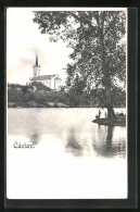 AK Tschaslau / Caslav, Uferpartie Mit Kirche  - Tschechische Republik