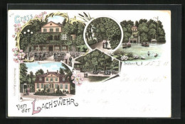 Lithographie Lübeck, Gasthaus Lachswehr Mit Garten  - Lübeck