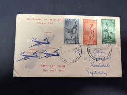 22-5-2024 (5 Z 49) New Zealand Older FDC - (posted To Australia) 1960 - Centennial Of Westland - FDC