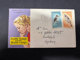 22-5-2024 (5 Z 49) New Zealand Older FDC - (posted To Australia) 1960 - Health Cover With Birds Stamps - FDC