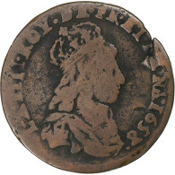 France, Louis XIV, Liard, 1658, Meung-sur-Loire, Cuivre, TB, Gadoury:80 - 1643-1715 Louis XIV Le Grand