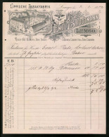 Rechnung Lemgo 1892, Lippische Tabakfabrik Emil Brodtmann, Rauch-Kau-Schnup Und Türk. Tabak, Werksansicht  - Otros & Sin Clasificación