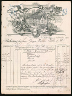 Rechnung Lahr / Baden 1892, Werksansicht Der Firma Stoesser-Fischer, Mit Wappen Und Adler, Globus  - Otros & Sin Clasificación