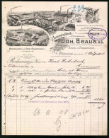 Rechnung Pfeddersheim 1908, Conservenfarbik Joh. Braun A.G. Werksansichten  - Altri & Non Classificati