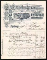Rechnung Wülfel 1891, Tabak-Fabrik Wülfel, A. L. Bruns & Söhne, Werksansicht  - Autres & Non Classés