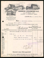 Rechnung Lahr I. B. 1928, Essigsprit- Und Weinessig Fabrik, Badische Essigwerke A.-G., Werksansichten  - Other & Unclassified