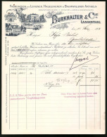 Rechnung Langenthal 1918, Fabrikation Von Leinen, Halbleinnen & Baumwoll Artikeln Burkhalter & Cie, Häuser  - Zwitserland