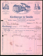 Rechnung München 1913, Spiritus, Liqueur, Punsch-Essenzen Und Essig-Farbik Kirchberger & Steidle, Werksansicht  - Other & Unclassified