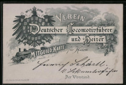 Vertreterkarte Verein Deutscher Locomotivführer Und Heizer, Mitglied-Karte  - Non Classificati