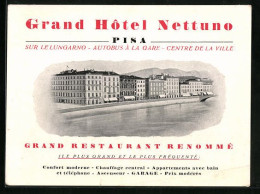 Vertreterkarte Pisa, Grand Hotel Nettuno, Blick Auf Das Hotel  - Ohne Zuordnung