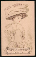 Carte De Représentant Paris, Collection De La Creme Simon 1908, Drevill, Frau Im Pelzmantel Avec Hut  - Zonder Classificatie