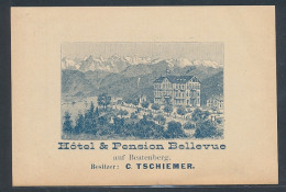 Vertreterkarte Beatenberg, Hotel & Pension Bellevue Von C. Tschiemer  - Non Classificati