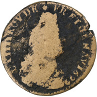 France, Louis XIV, Liard, 1699, Lyon, Cuivre, B+, Gadoury:81 - 1643-1715 Louis XIV Le Grand