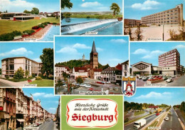 73906302 Siegburg Hallenbad Am Wehr Gymnasium Stadthalle Markt Mit Michaelsberg  - Siegburg