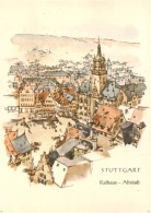 73906264 Stuttgart Rathaus Altstadt Zeichnung - Stuttgart