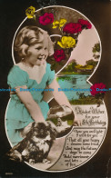 R110811 Greeting Postcard. Fondest Wishes For Your 8th Birthday. A Girl And Dog. - Welt