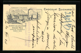 AK Bludenz, Fabrique Chocolat Suchard, Grand Prix Exposition Universelle Paris 1900, Schokoladen-Reklame  - Autres & Non Classés
