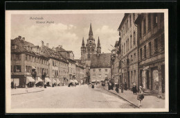 AK Ansbach, Strassenpartie Oberer Markt Mit Passanten  - Ansbach