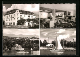 AK Starnberg, Hotel Seehof, Strandhotel Schloss Berg, Strandcafé Mit Segelboot  - Starnberg