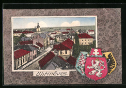 AK Prag / Praha-Uhrineves, Teilansicht Des Stadtteils, Wappen  - Tchéquie
