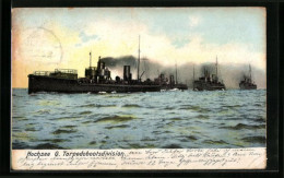 AK Hochsee G. Torpedobootsdivision In Fahrt  - Warships