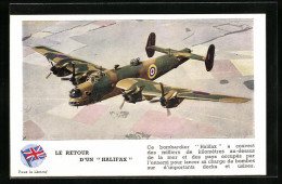 AK Kampfflugzeug Halifax In Der Luft  - 1939-1945: 2nd War