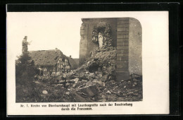 CPA Oberburnhaupt, L'Église Avec Lourdesgrotte Nach Der Beschiessung Durch Die Franzosen  - Otros & Sin Clasificación