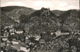 72198029 Altenahr Blick Auf Burg Und Die Drei Tunnel Fliegeraufnahme Altenahr - Bad Neuenahr-Ahrweiler