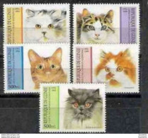 222  Cats - Chats - Guinee 1995 - 1,75 - Chats Domestiques