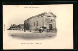 CPA Neung-sur-Beuvron, Eglise Et Place  - Neung Sur Beuvron