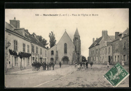CPA Marchenoir, Place De L`Eglise Et Mairie  - Marchenoir