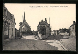 CPA Châtres-sur-Cher, Rue Principale Et Vue De L`Eglise  - Sonstige & Ohne Zuordnung