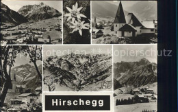 72196062 Hirschegg Kleinwalsertal Vorarlberg Total Kirche Ortsansichten Panorama - Autres & Non Classés