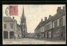 CPA Mondoubleau, La Place, L`Eglise Et La Halle  - Other & Unclassified