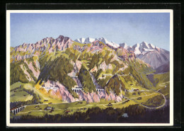 Künstler-AK Bern, Landesausstellung 1939, Modell-Anlage Der Loetschbergbahn Im Belvoirpark  - Exposiciones