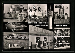 AK Berlin, Deutsche Industrie-Ausstellung 1960, Bagger, Telefunken, Staubsauger Von Nilfisk  - Exposiciones