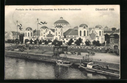 AK Düsseldorf, General-Versammlung Der Katholiken Deutschlands 1908, Blick Auf Die Festhalle  - Exposiciones