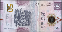 MEXICO $50 ! SERIES CF 6-DEC-2023 ! Irene Espin. Sign. AXOLOTL POLYMER NOTE Mint BU Crisp Read Descr. For Notes - Mexiko