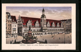 AK Leipzig, Markt Mit Altem Rathaus Und Siegesdenkmal  - Leipzig