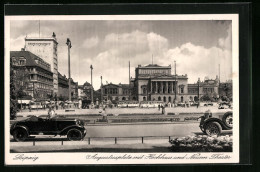 AK Leipzig, Augustusplatz Mit Hochhaus Und Neuem Theater  - Théâtre