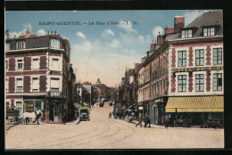CPA Saint-Quentin, La Rue D`Isle  - Saint Quentin