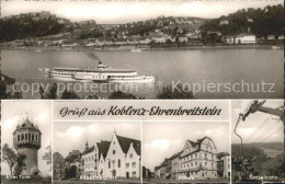 72187011 Ehrenbreitstein Rheindampfer Alter Turm Kapuzinerplatz Hotel Sesselbahn - Koblenz