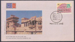 Inde India 1986 Special Cover Inpex Stamp Exhibition, Salim Singh Ki Haveli, Jaisalmer, Architecture, Palace - Lettres & Documents
