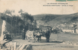 Saint Cirgue En Montagne (07 Ardèche) Entrée Du Village - Attelage De Bœufs - édit Artige Les Cévennes Pittoresques 1908 - Other & Unclassified