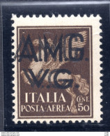 AMG.VG. - Posta Aerea Cent. 50 Varietà Doppia Soprastampa - Mint/hinged