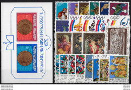 1976 Liechtenstein Complete Year 23v+1MS MNH - Otros & Sin Clasificación